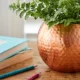 Hammered Decorative Copper Flower Pot