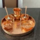 Hammered Copper Thali Set, Traditional Indian Serveware