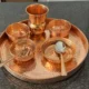 Hammered Copper Thali Set, Traditional Indian Serveware