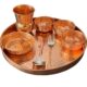 Hammered Copper Thali Set, Traditional Indian Serveware