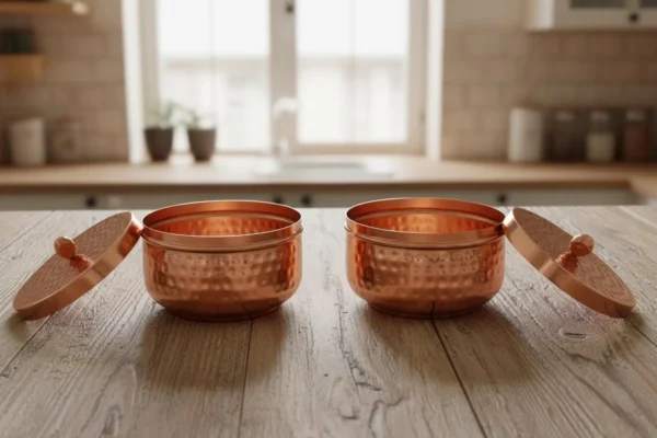 Handmade Hammered Copper Tea Light container: Wedding Gift Decor