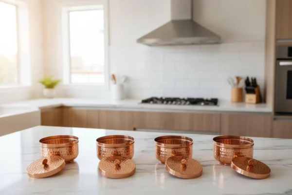 Handmade Hammered Copper Tea Light container: Wedding Gift Decor