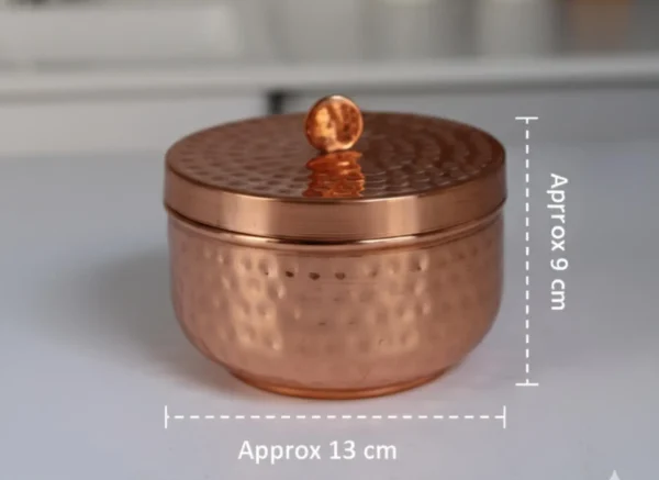 Handmade Hammered Copper Tea Light container: Wedding Gift Decor