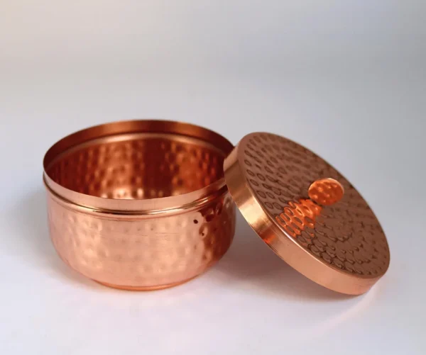 Handmade Hammered Copper Tea Light container: Wedding Gift Decor