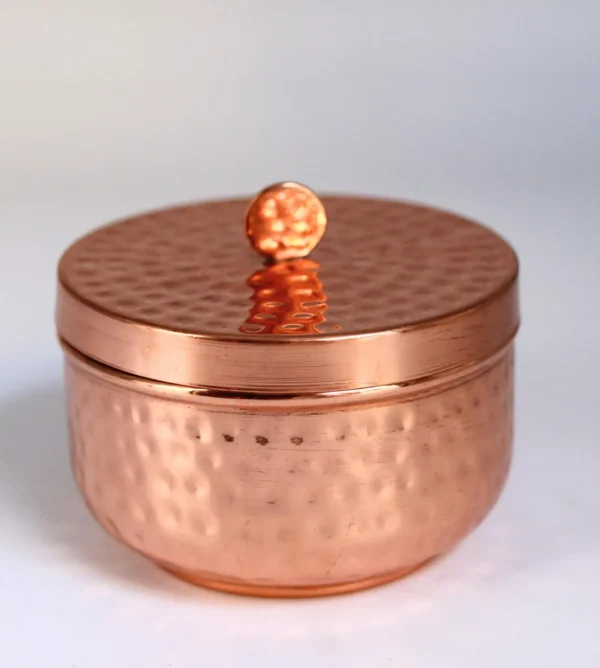 Handmade Hammered Copper Tea Light container: Wedding Gift Decor