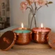 Handmade Hammered Copper Tea Light container: Wedding Gift Decor