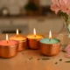 Handmade Hammered Copper Tea Light container: Wedding Gift Decor