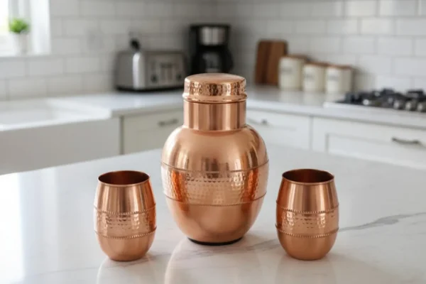 Handmade Copper Water Jug Pitcher Set | Ayurveda Drinkware