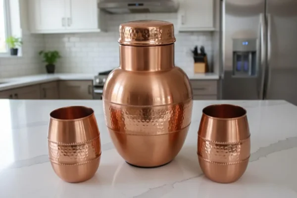 Handmade Copper Water Jug Pitcher Set | Ayurveda Drinkware