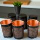 Handcrafted Copper Water Black Glass Pure Copper Water Glass Drinking Tumbler Eco Friendly Drinkware for Daily Use