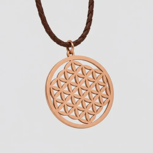 Pure Copper Flower of Life Necklace, Sacred Geometry Pendant, Boho Jewellery