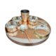 Stainless Steel Copper Hammered Traditional Crockery Set of Thali Plates, Bowls, Glass and Spoon Serving Tableware for Home and Kitchen 12.5 Inches