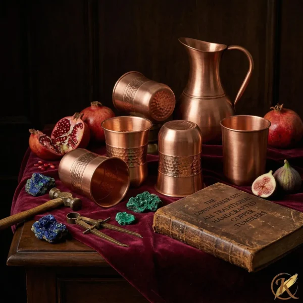 Pure Copper Tumblers: Hammered, Plain, Curved, 250ml Ayurvedic Drinkware