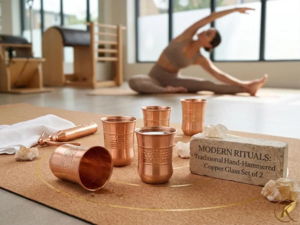 Pure Copper Tumblers: Hammered, Plain, Curved, 250ml Ayurvedic Drinkware