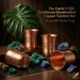 Pure Copper Tumblers: Hammered, Plain, Curved, 250ml Ayurvedic Drinkware