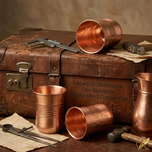 Pure Copper Tumblers: Hammered, Plain, Curved, 250ml Ayurvedic Drinkware