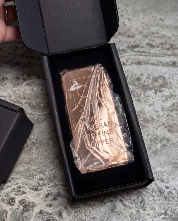 1kg Pure Copper Ingot Bar – 99.9% Fine Investment Metal (Certificate Included)