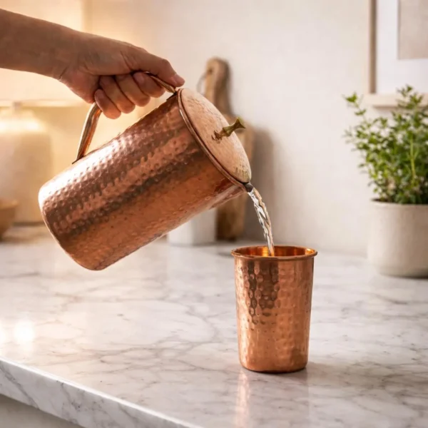Pure Copper Hammered Jug Copper Pitcher 1000 ml