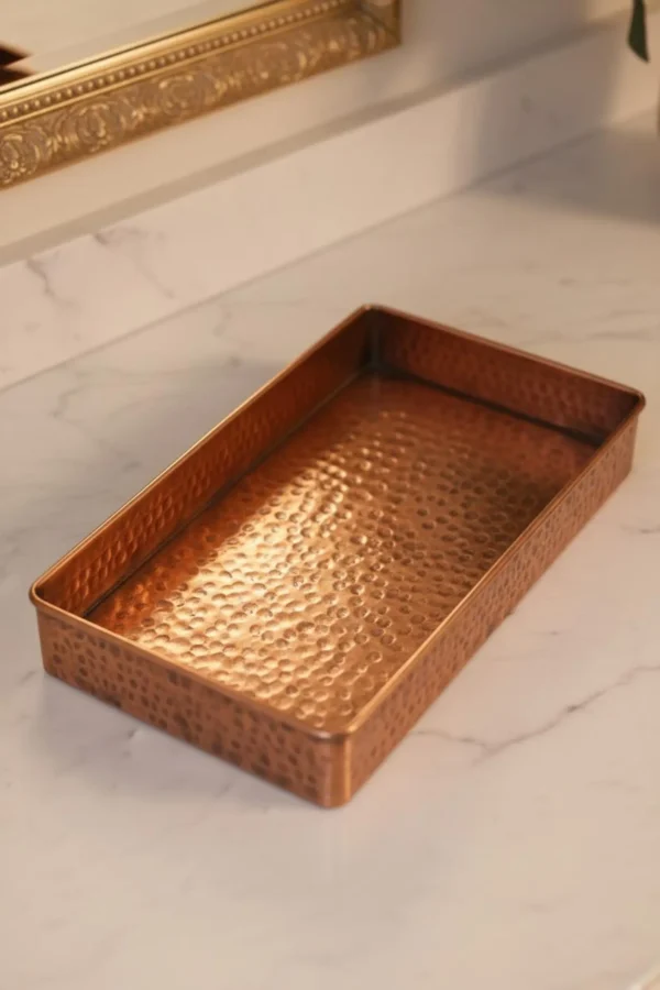 Hammered Copper Vanity Tray | Moroccan Artisan Perfume Organiser