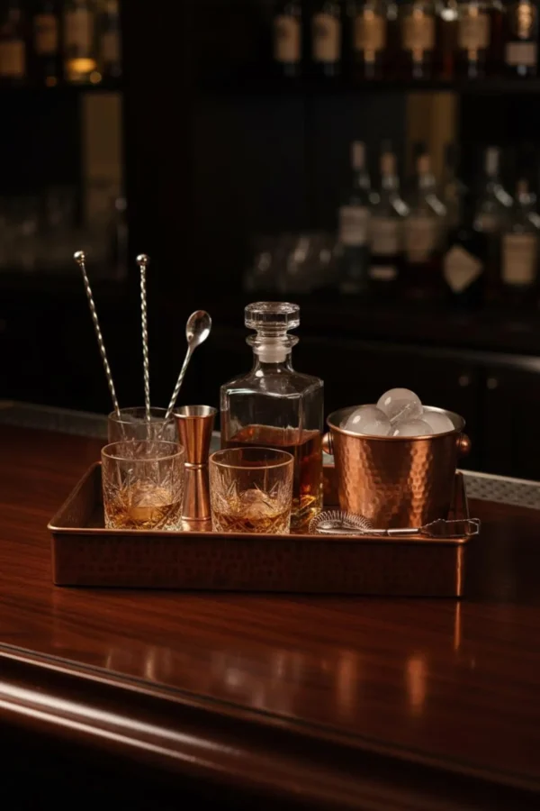 Hammered Copper Vanity Tray | Moroccan Artisan Perfume Organiser