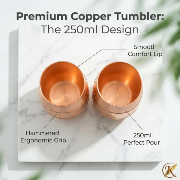 Pure handmade Copper Drinking Glass 350ml, Hammered Copper Tumbler, Ayurvedic Water Cup, Handmade Copper Drink-ware, Kitchen Gift