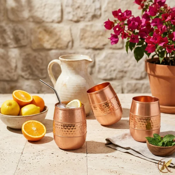 Pure handmade Copper Drinking Glass 350ml, Hammered Copper Tumbler, Ayurvedic Water Cup, Handmade Copper Drink-ware, Kitchen Gift