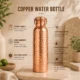 Pure Copper Water Bottle, Handmade Copper drink ware with handle cap