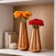 Hand Hammered Copper Vases, Rustic Farmhouse Table Centerpiece