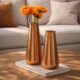 Hand Hammered Copper Vases, Rustic Farmhouse Table Centerpiece