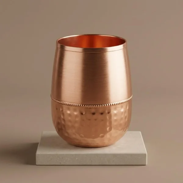Pure handmade Copper Drinking Glass 350ml, Hammered Copper Tumbler, Ayurvedic Water Cup, Handmade Copper Drink-ware, Kitchen Gift