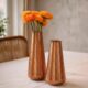 Hand Hammered Copper Vases, Rustic Farmhouse Table Centerpiece