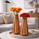 Hand Hammered Copper Vases, Rustic Farmhouse Table Centerpiece