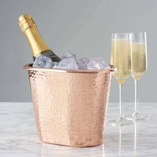 Copper Hammered Oval Bucket