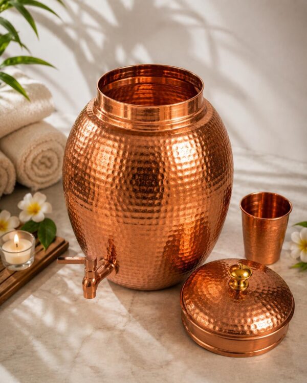 713m8TC4zrL._AC_SL1402_ Hammered Copper Water Dispenser - 8 Liter Capacity