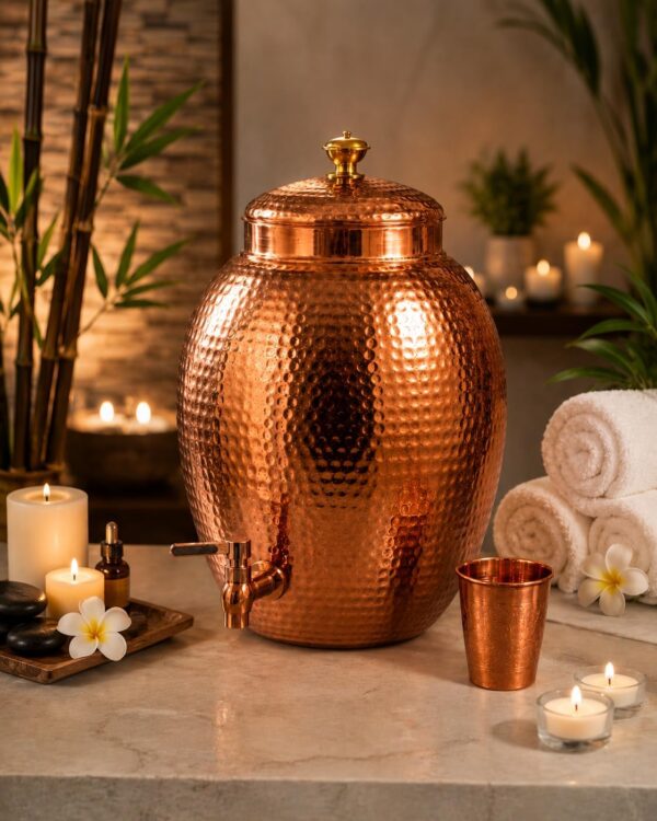 71HqOJ8bf7L._AC_SL1402_ Hammered Copper Water Dispenser - 8 Liter Capacity