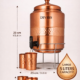 Pure Copper Hammered Water Dispenser Storage Water Tank with Tap and 2 Tumblers